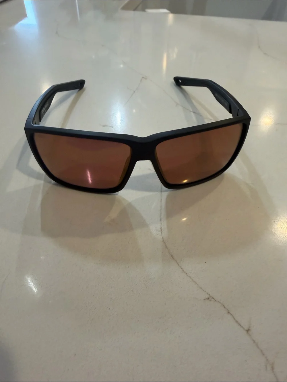 Costa Men's Black Frame Sunglasses with Brown/Amber Lenses